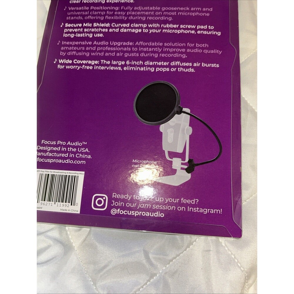 Pro Audio MPF Microphone Pop Filter Mask Shield Studio Recording Broadcasting - Picture 6 of 6